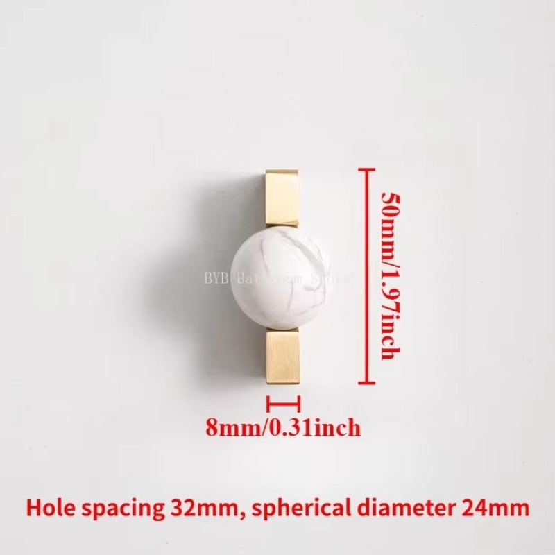 Witte kristallen bol + messing - Furniture Hardware Drop Pulls recensie en prijs